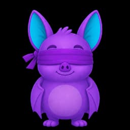 The DarkSquares bat mascot, blindfolded