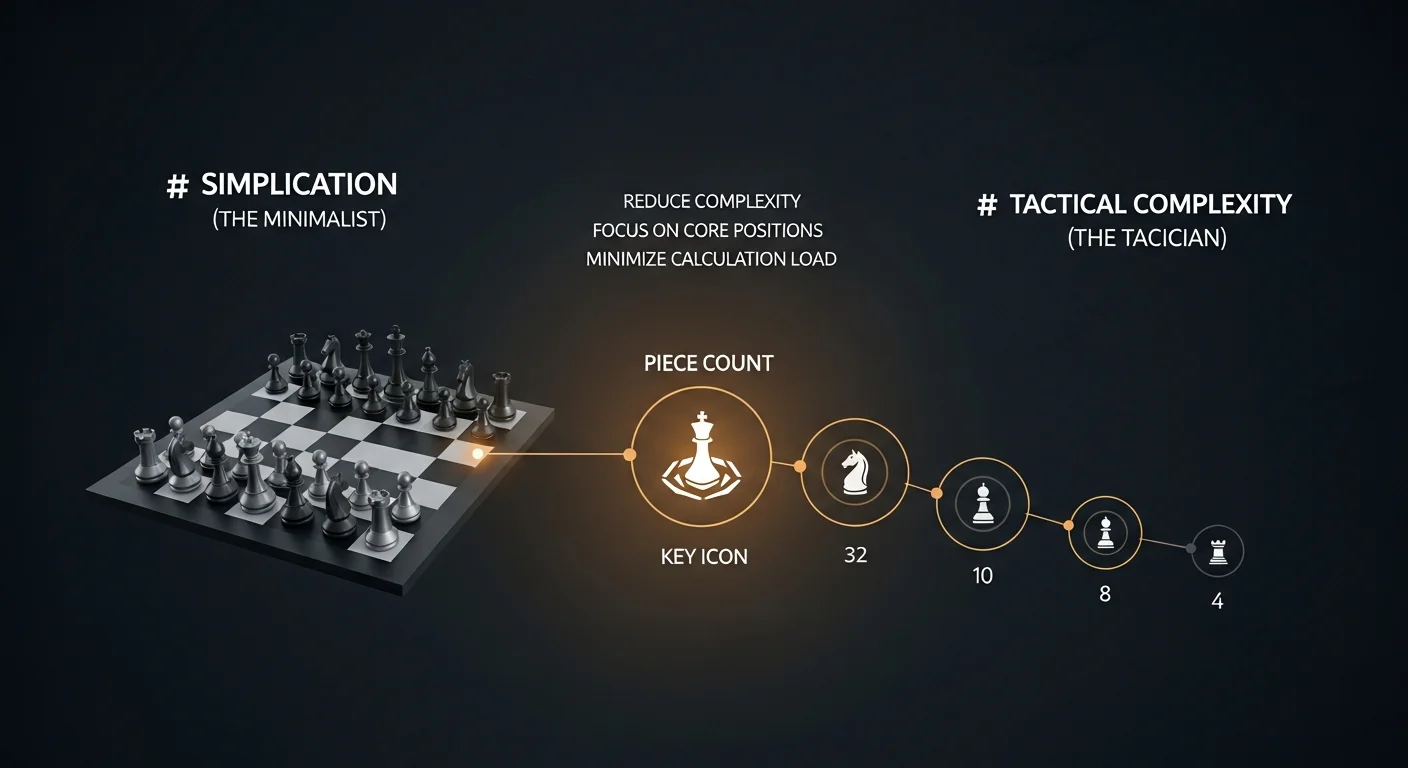 Strategies of simplification and complexity in chess