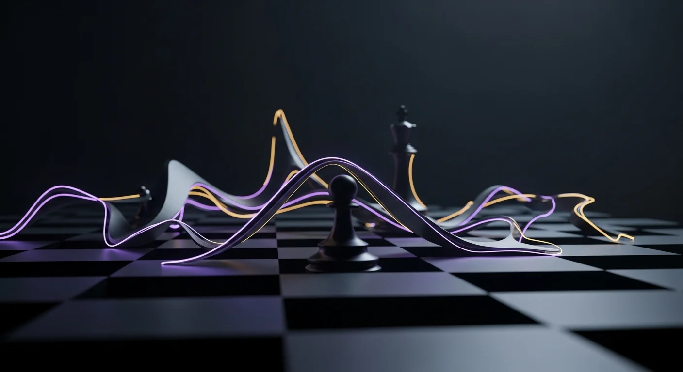 This imagery captures the adaptable mindset necessary for success in blindfold chess, representing the continuous evolution of skills and strategies over time.