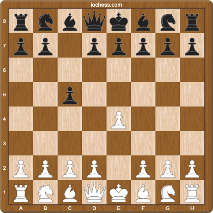 Position after 1.e4 c5, the starting point of the Sicilian Defense