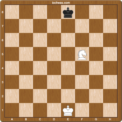A white knight on f5 for visualizing the shortest route to b4